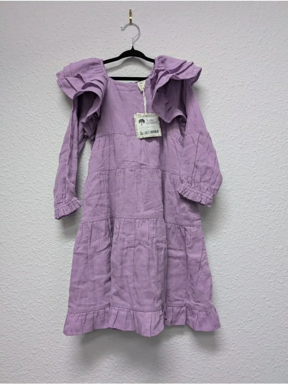 Kate Quinn Organic Cotton Gauze Orchid Bloom Angelica Dress 5Y Purple